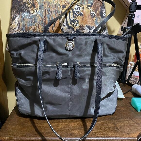 MICHAEL Michael Kors Kempton Grey Nylon Tote - Picture 1 of 5